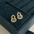 Light Luxury Gourd Micro Pave Zircon Copper Stud Earrings For Women