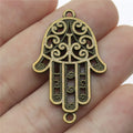 38x24mm 4.7g Multicolor Zinc Alloy Hamsa Hand Connector Charm for DIY Bracelet Necklace Making