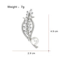 Luxury Wheat Leaf Rhinestone Pearl Alloy Brooch For Women, Elegant Lapel Pin Corsage Suit Accessory