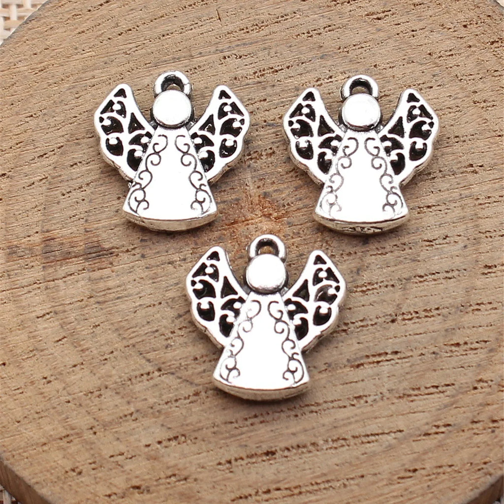 16x15mm 1.7g Multicolor Zinc Alloy Angel Charm Pendant for DIY Bracelet Necklace Jewelry Making