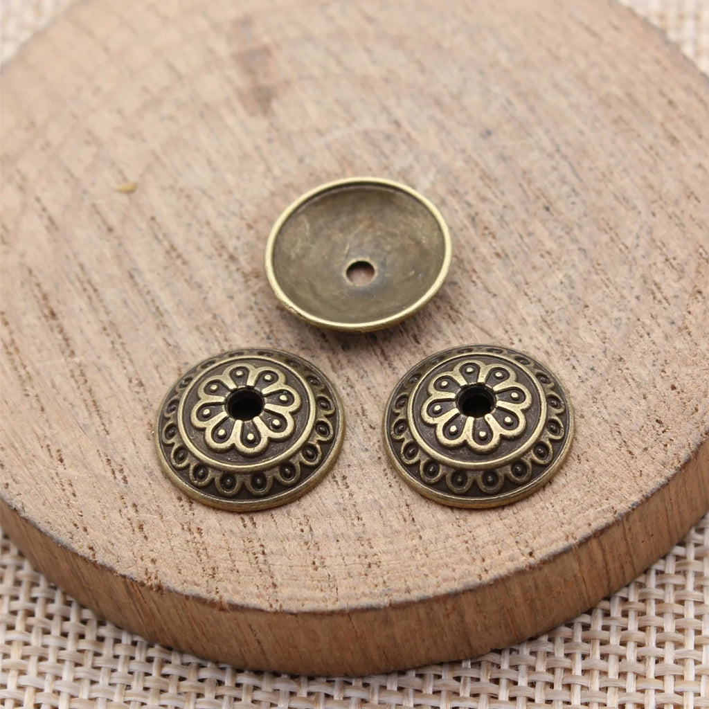 14x14x3.8mm 0.88g Multi Color Zinc Alloy Flower Bead Caps Jewelry Findings for DIY Bead Jewelry Making
