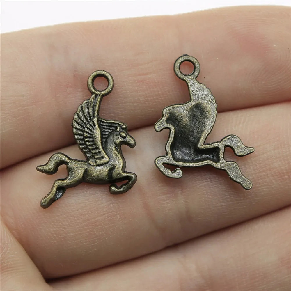 20x15mm 0.9g Multicolor Zinc Alloy Pegasus Charm Pendant for DIY Cute Animal Necklace Bracelet