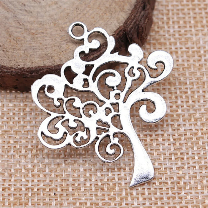 42x37mm 4.3g Multicolor Zinc Alloy Tree of Life Charm Pendant for Necklace Bracelet Jewelry Making