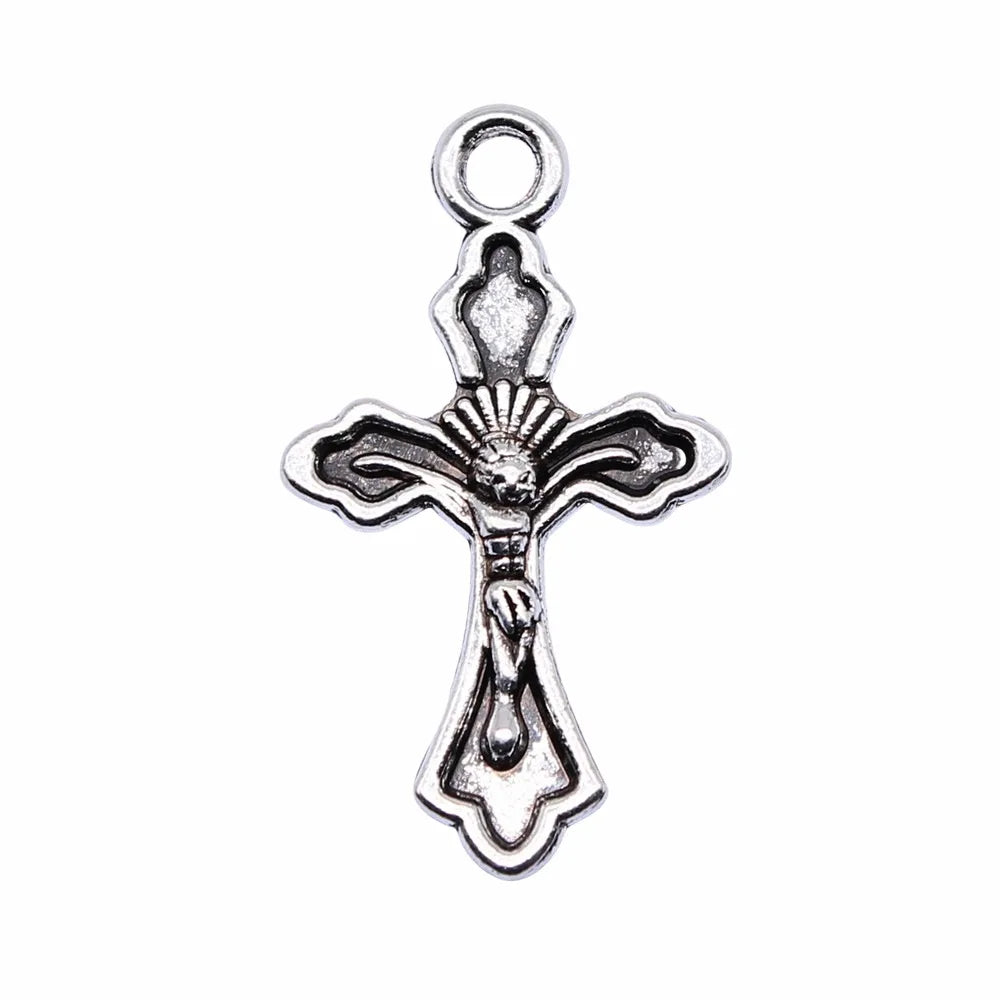 31x18mm 1.8g Antique Silver Zinc Alloy Cross Charm Pendant for DIY Necklace Bracelet Jewelry Making