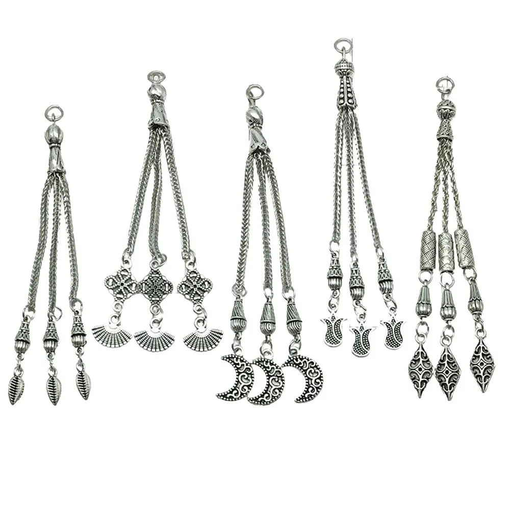 Antique Silver Zinc Alloy Tassel Connector Charm for DIY Beaded Bracelet Necklace