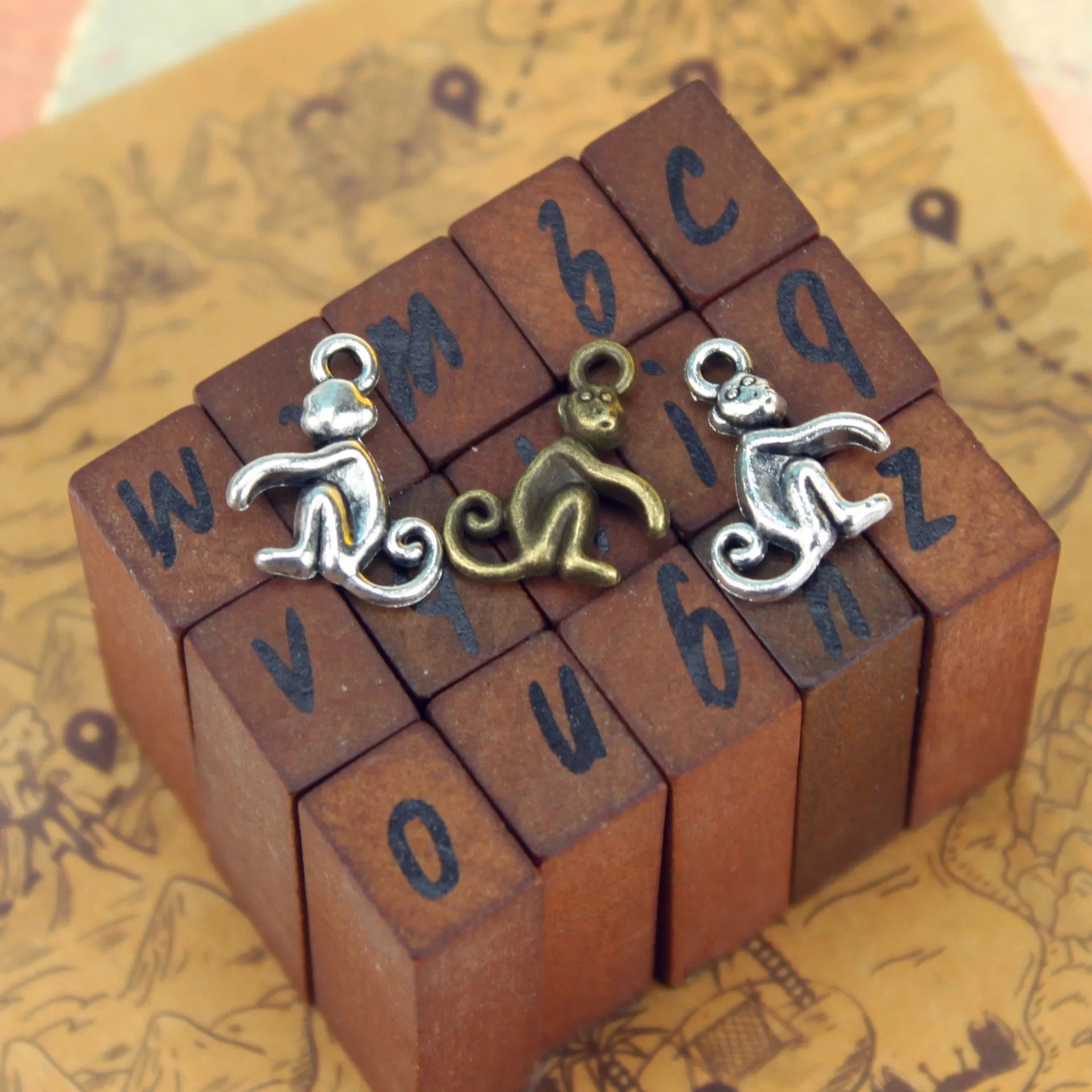 16x13MM Antique Silver Zinc Alloy Monkey Charm Pendant for DIY Necklace Bracelet Jewelry Making