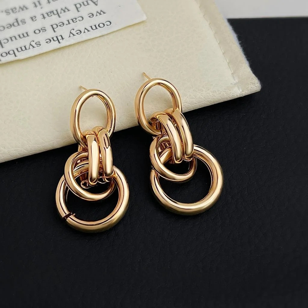 Fashion Alloy Geometric Rope Knot Long Tassel Drop Earrings For Women