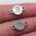 10x17mm 0.7g Antique Silver Zinc Alloy OM Round Connector Charm for DIY Jewelry Making