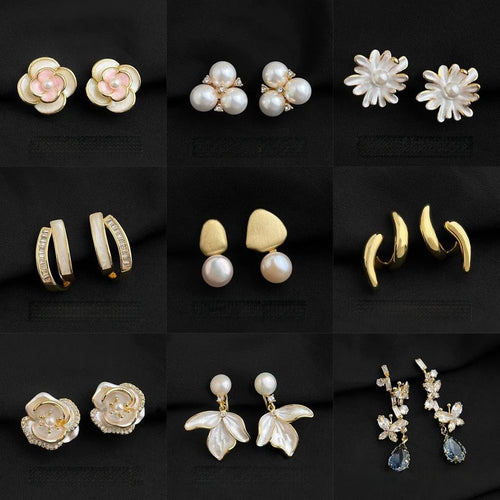 18K Gold Plated Copper Double Layer Spiral Clip-On Drop Earrings French Vintage No Piercing Jewelry