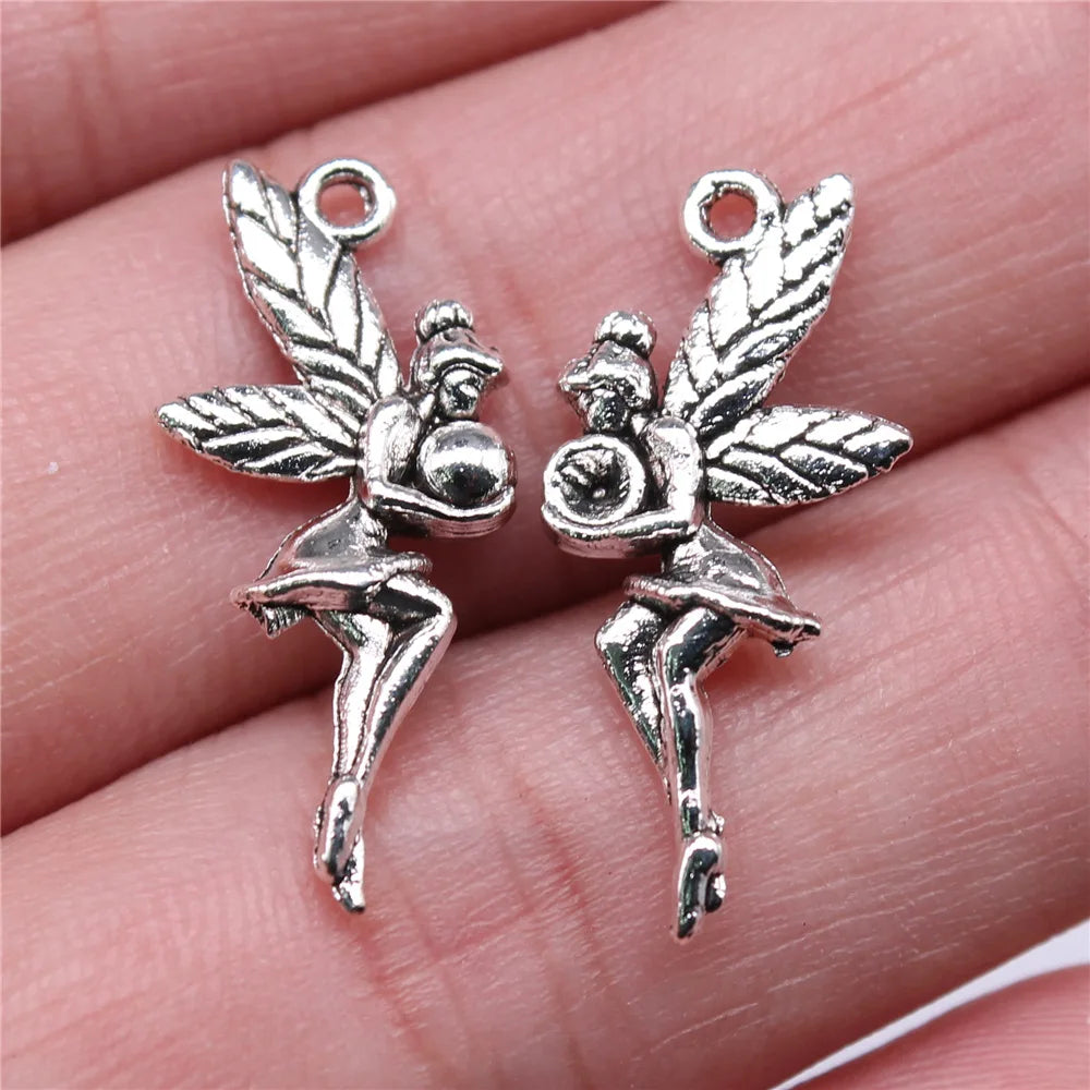 26x11mm 1.2g Multicolor Zinc Alloy Angel Charm Pendant for DIY Necklace Bracelet Accessories