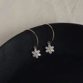 14K Gold Plated Zircon Micro Pave Square French Hook Drop Earrings Luxury Minimalist