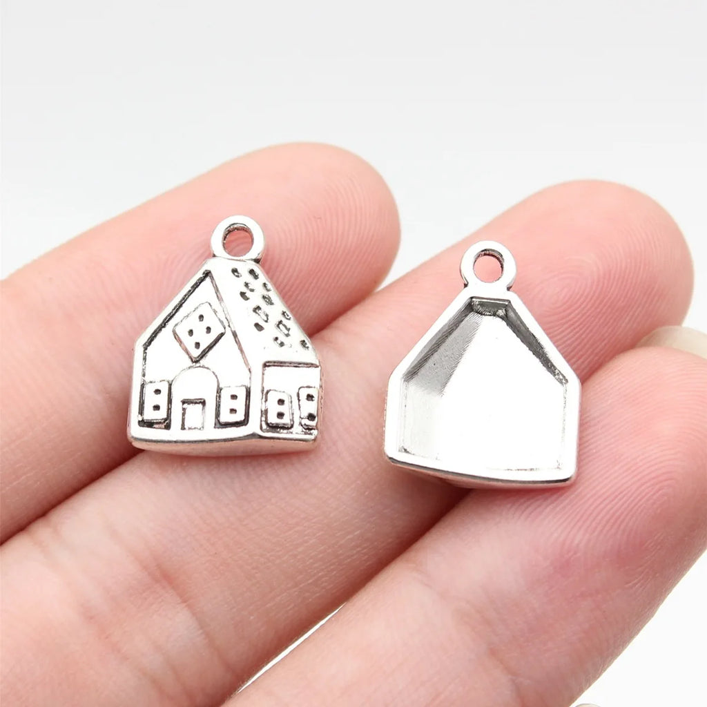 17x13mm 1.35g Multicolor Zinc Alloy Small House Charm Pendant for DIY Bracelet Necklace Jewelry