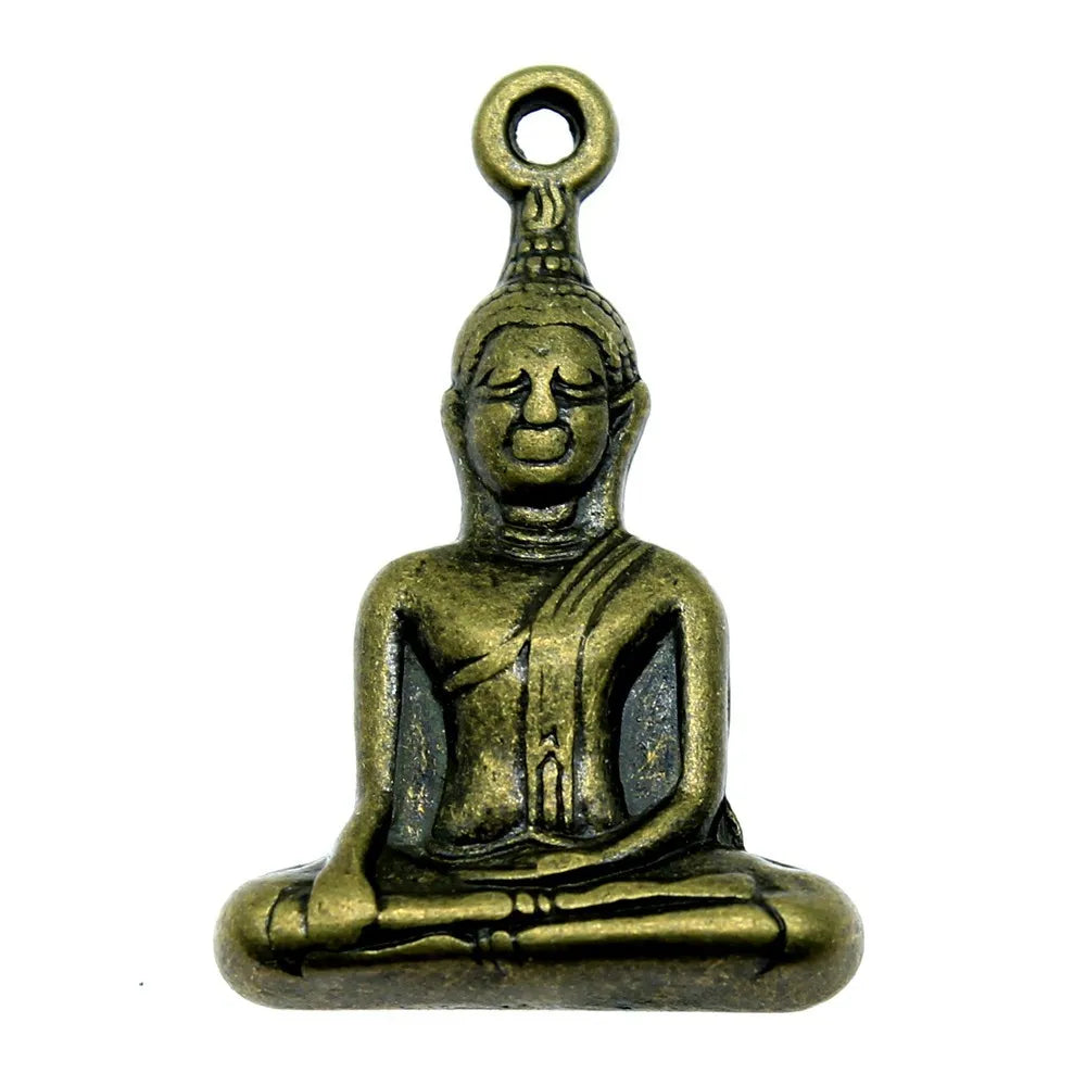 35x23mm 10.8g Multicolor Zinc Alloy Buddha Statue Charm Pendant for DIY Necklace Bracelet Making