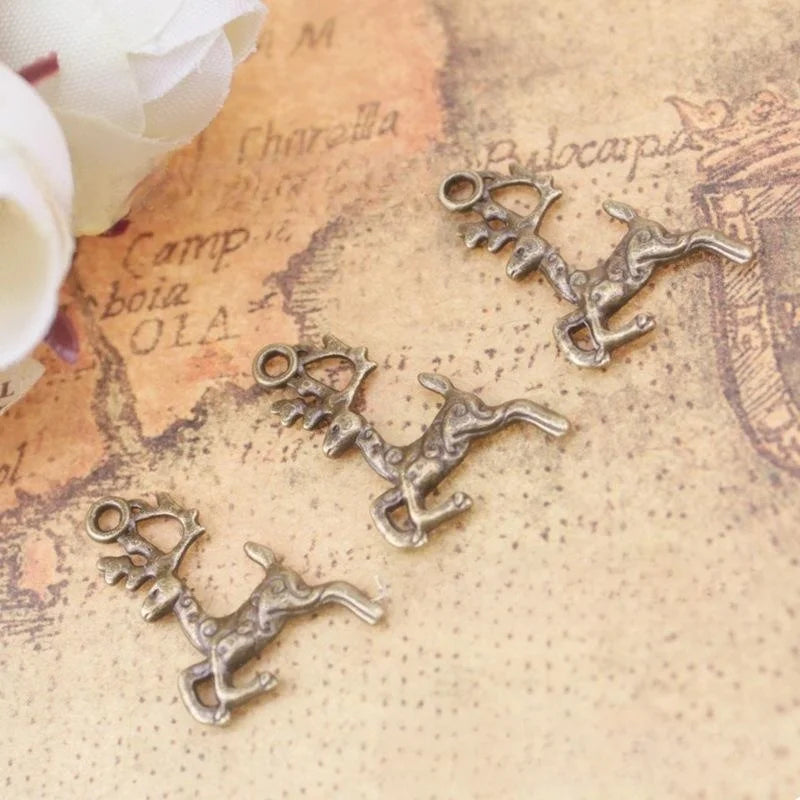 20x14MM Zinc Alloy Deer Charm Pendant for DIY Necklace Bracelet Jewelry Making