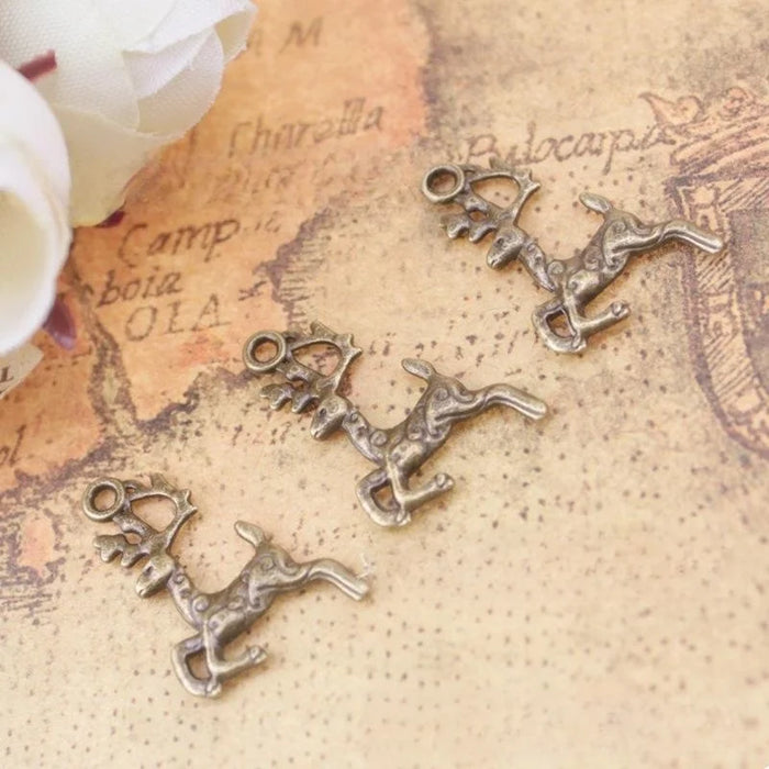 Zinc Alloy Deer Charm Pendant for DIY Necklace Bracelet Jewelry Making — 20×14mm