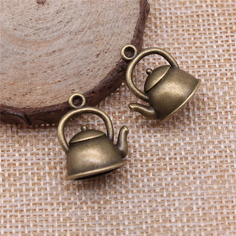 20x17x10mm 2.8g Multicolor Zinc Alloy Kettle Charm Pendant for Miniature Scene DIY Jewelry Making