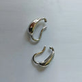 Elegant Smooth Waterdrop Alloy Ear Cuff Stud & Clip On No Piercing Gold Hook Statement Earrings