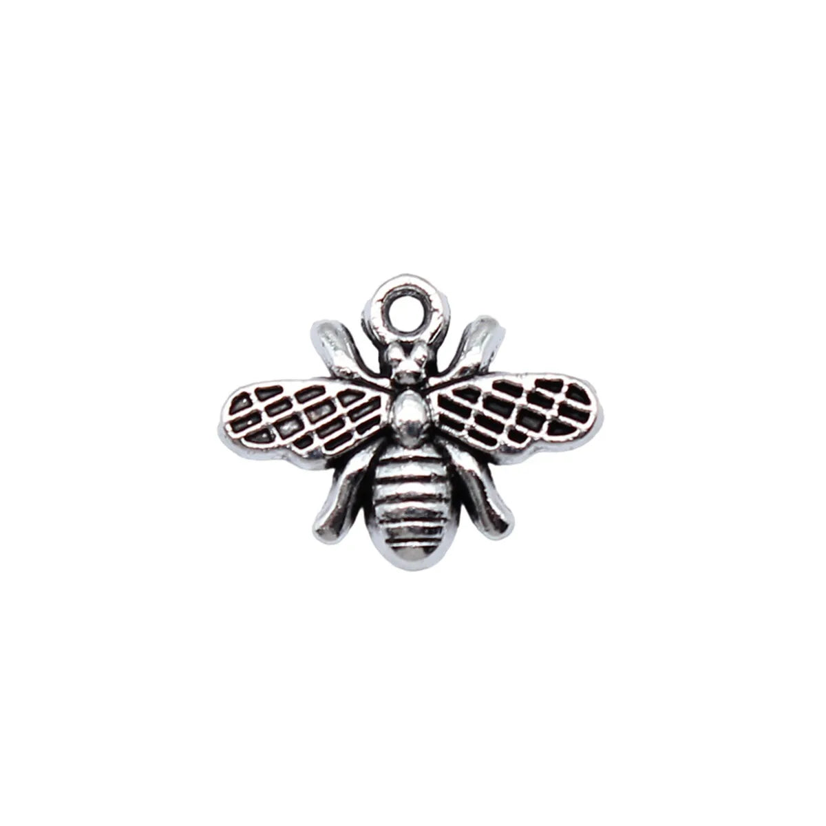 18x14mm 1.3g Antique Silver Zinc Alloy Bee Charm Pendant for DIY Necklace Bracelet Jewelry Making