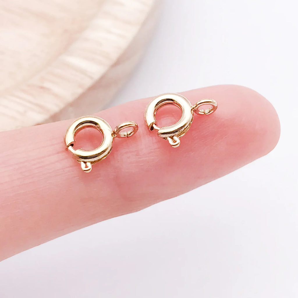 Copper Round Spring Ring Clasp Connector for DIY Bracelet Necklace Finishing