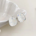 Fashion Glass Crystal Geometric Stud Earrings Handmade Sweet Minimalist Summer Vacation Style