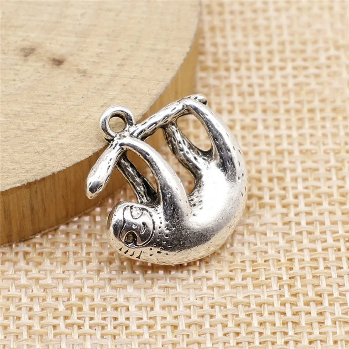 20x20mm 4g Antique Silver Zinc Alloy Sloth Charm Pendant for DIY Necklace Bracelet Jewelry Making
