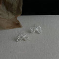 Minimalist Copper Twisted Rope Knot Bow Stud Earrings For Women Elegant Commuter Jewelry