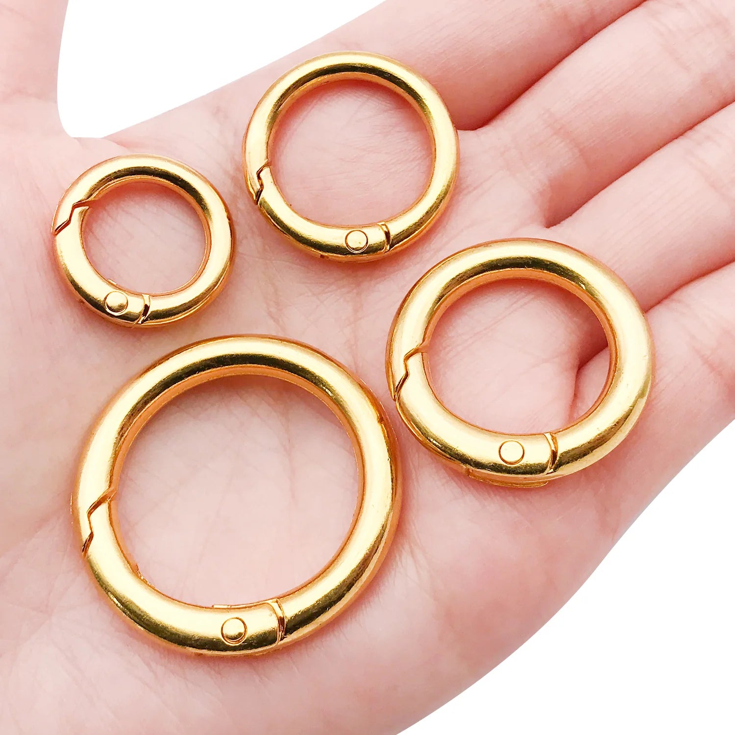 Zinc Alloy Round Spring Ring Clasp Connector for Bag Strap and DIY Jewelry Findings