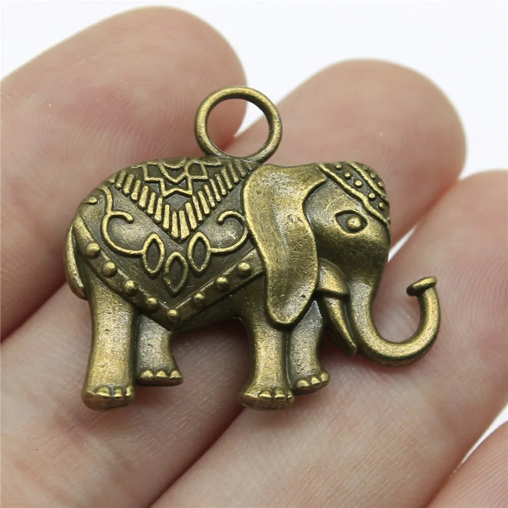 28x31mm 11.9g Multicolor Zinc Alloy Elephant Charm Pendant for DIY Necklace Bracelet Jewelry Making