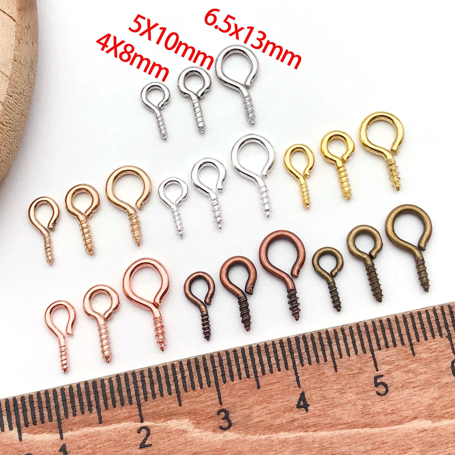 Iron Round Screw Eye Pins Threaded Eye Hooks for DIY Pendant Jewelry Findings