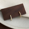 Minimalist Luxury Geometric Line Micro Pave Zircon 14K Plated Copper Stud Earrings