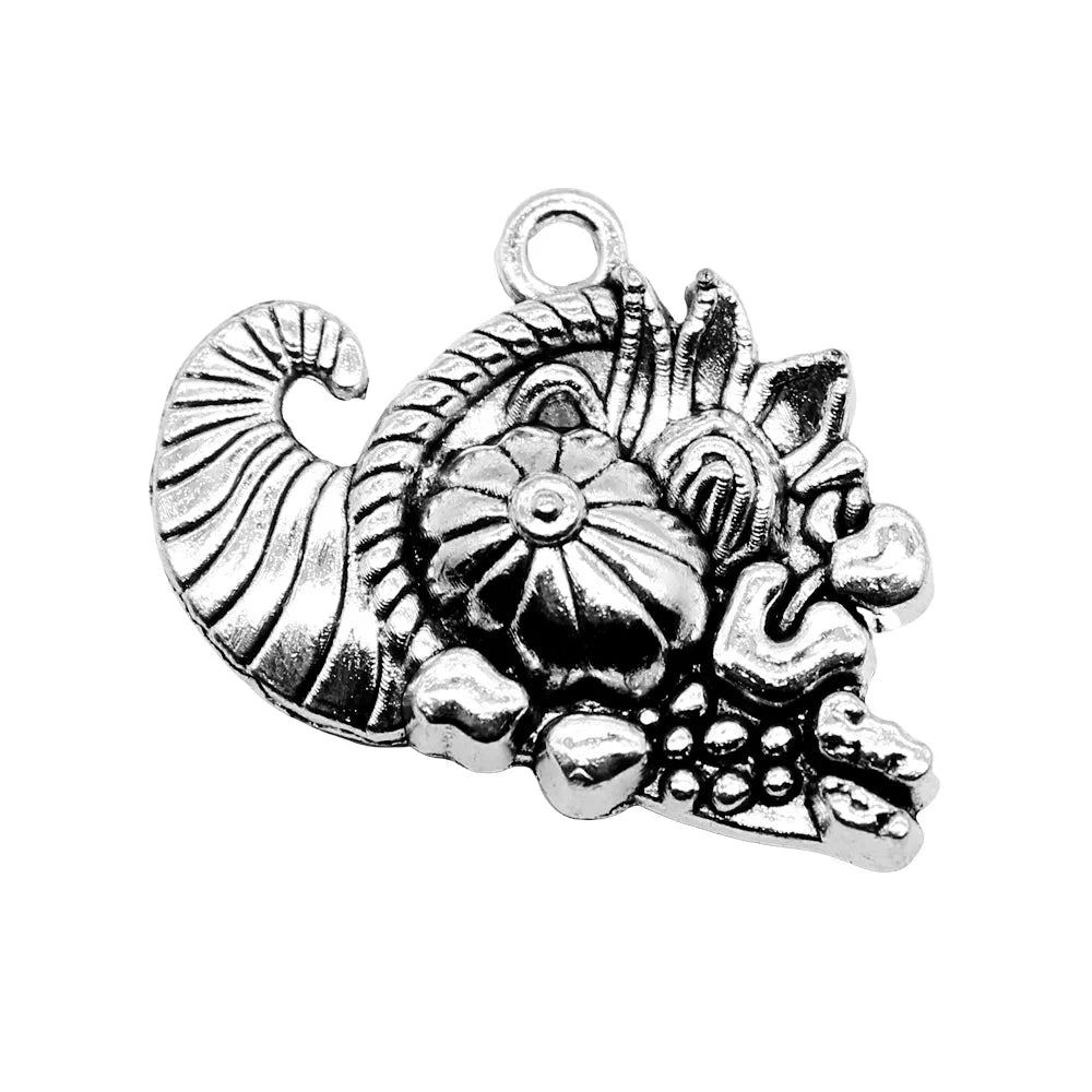 28x20mm 2.7g Antique Silver Zinc Alloy Treasure Bowl Charm Pendant for DIY Jewelry Making