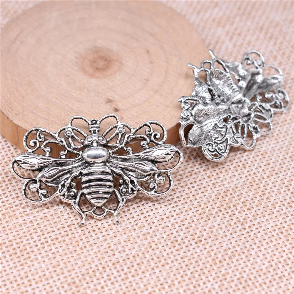 45x29mm 4.6g Multicolor Zinc Alloy Bee Charm Pendant for DIY Necklace Bracelet Jewelry Making