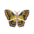 Elegant Enamel Butterfly Brooch With Gold Tone Alloy Wings, Women's Scarf Clasp Lapel Pin Suit Accessory