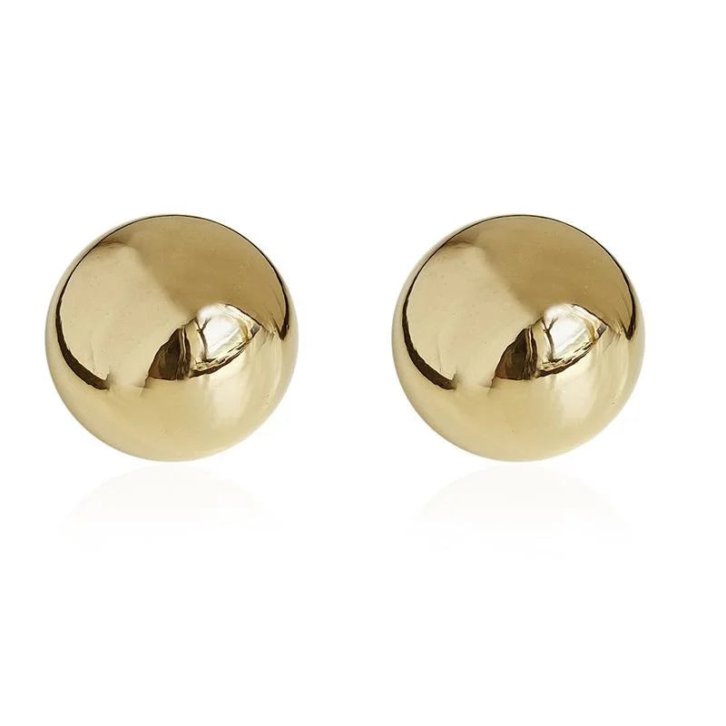 18K Gold Plated Copper Round Oval Geometric Drop Earrings For Women Light Luxury