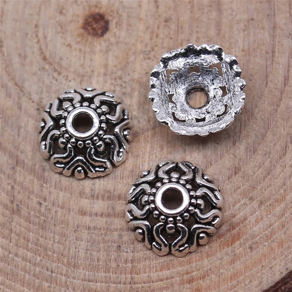9x9mm 0.25g Multicolor Zinc Alloy Flower Bead Caps for DIY Necklace Bracelet Earring Making