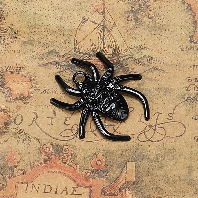 46x40MM Antique Silver Zinc Alloy Skull Spider Charm Pendant for DIY Necklace Bracelet Jewelry Making