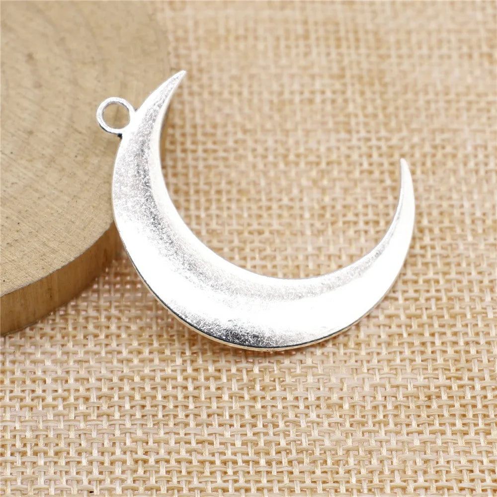 32x43mm 4.4g Multicolor Zinc Alloy Moon Charm Pendant for DIY Necklace Bracelet Jewelry Making