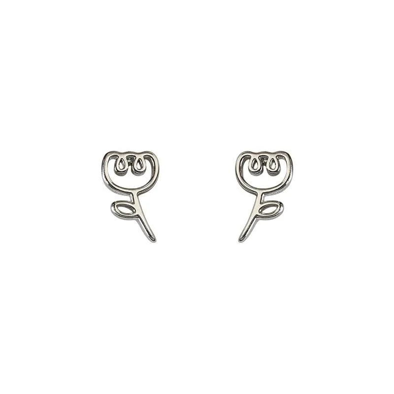 14K Plated Copper Micro Pave Zircon Tiny Stud Earrings Minimalist Geometric Daily Jewelry