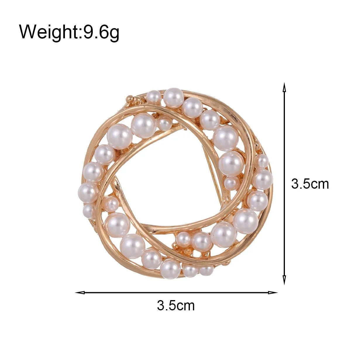 Elegant Alloy Pearl Wreath Brooch For Women, Korean Style Lapel Pin Corsage Suit Accessory Gift