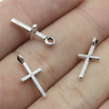 17x8mm 0.3g Vintage Zinc Alloy Mini Cross Charm Pendant for DIY Bracelet Necklace Jewelry Making