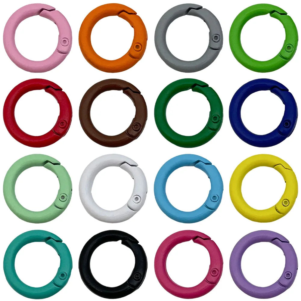 Enamel Zinc Alloy Round Spring Clasps