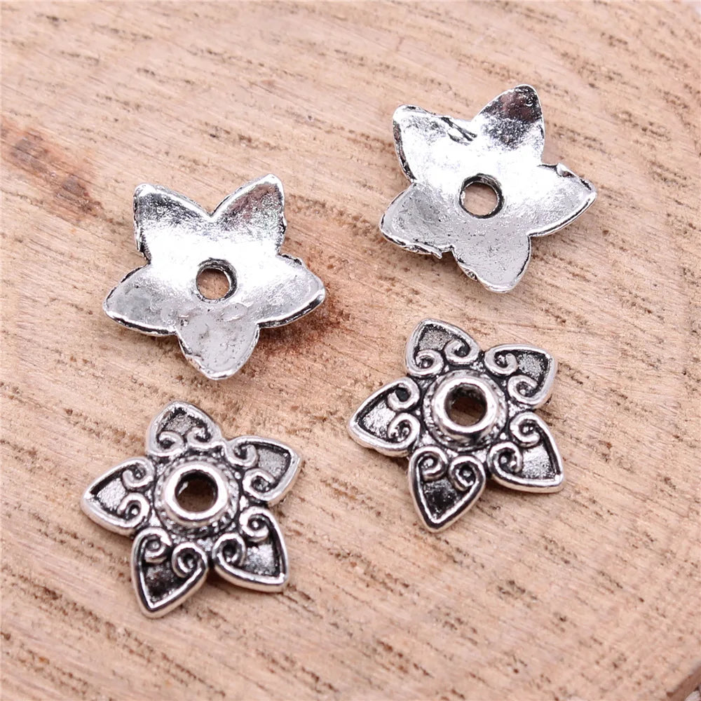 13x13x3mm 0.5g Multi-Color Zinc Alloy Flower Bead Caps for DIY Bracelet Necklace Jewelry Making