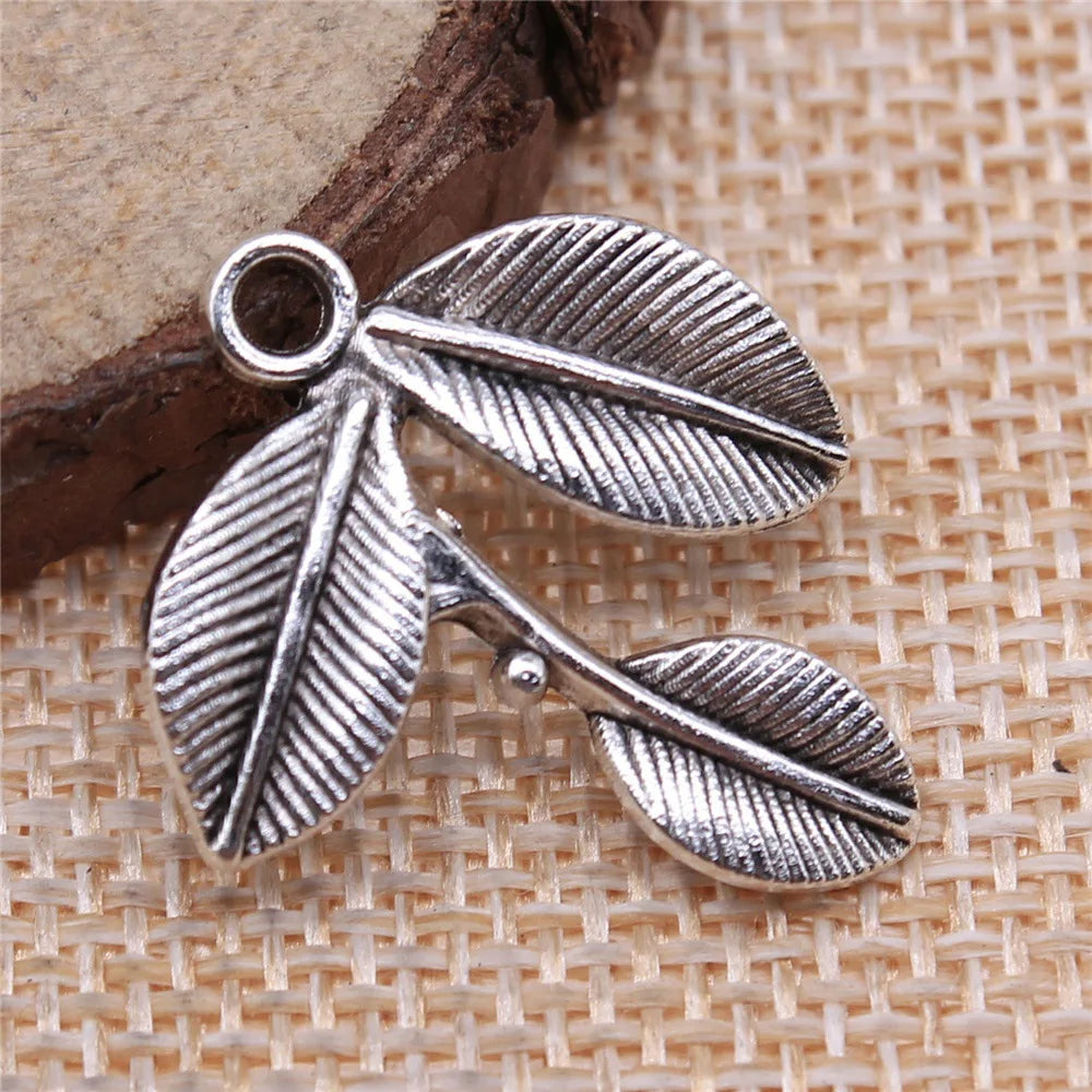 26x23mm 1.9g Multicolor Zinc Alloy Leaf Charm Pendant for DIY Necklace Bracelet Jewelry Making