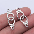 16x10mm 1.3g Multicolor Zinc Alloy Handcuffs Connector Charm for DIY Bracelet Necklace Making