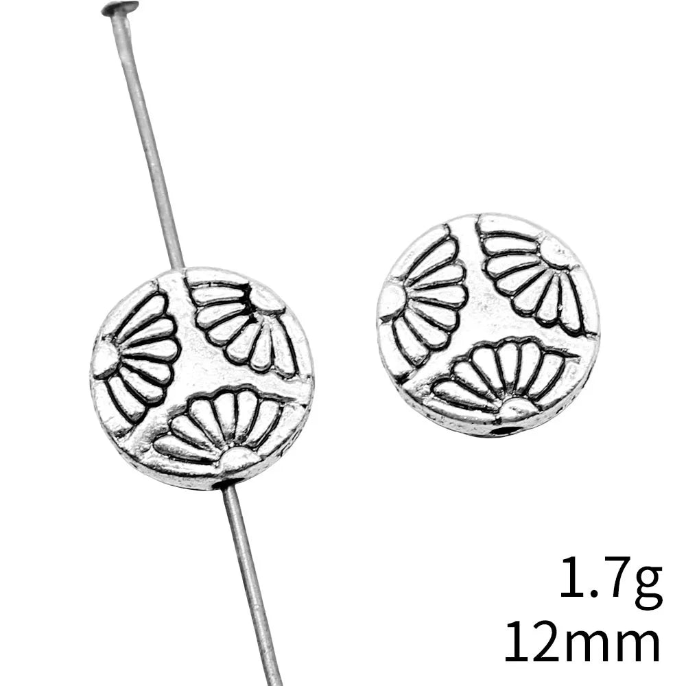 12x12mm 1.7g Antique Silver Zinc Alloy Round Loose Metal Beads for DIY Bracelet Necklace Making