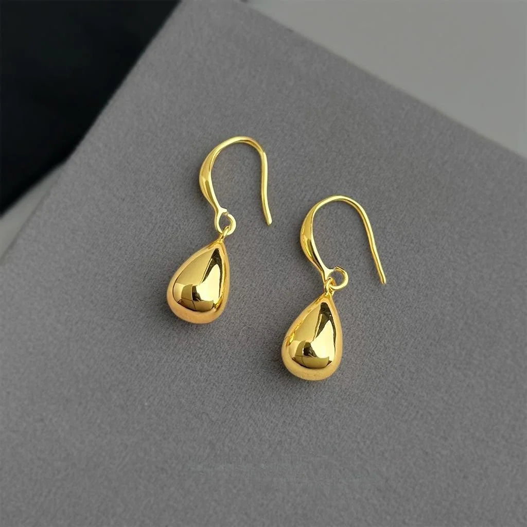 Old Money Minimalist Teardrop Tassel Drop Earrings Eco-Friendly Copper Commuter Jewelry
