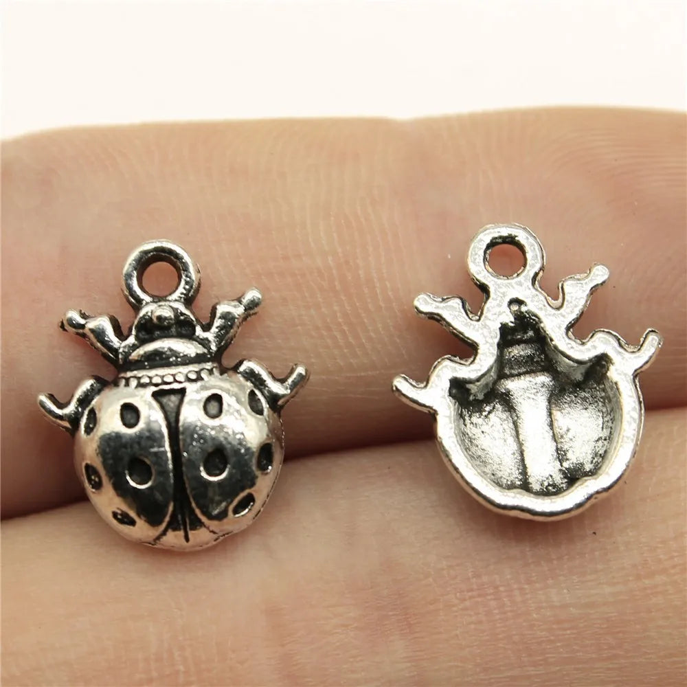16x14mm 1.4g Multicolor Zinc Alloy Ladybug Charm Pendant for Necklace Bracelet Jewelry Making