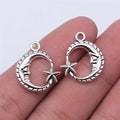 19x16mm 1.3g Antique Silver Zinc Alloy Star Moon Charm Pendant for DIY Necklace Bracelet Making