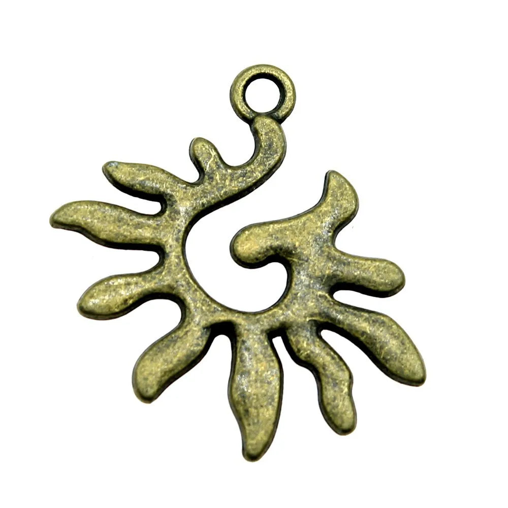 27x20mm 2.5g Multicolor Zinc Alloy Sun Celestial Charm Pendant for DIY Necklace Bracelet Making