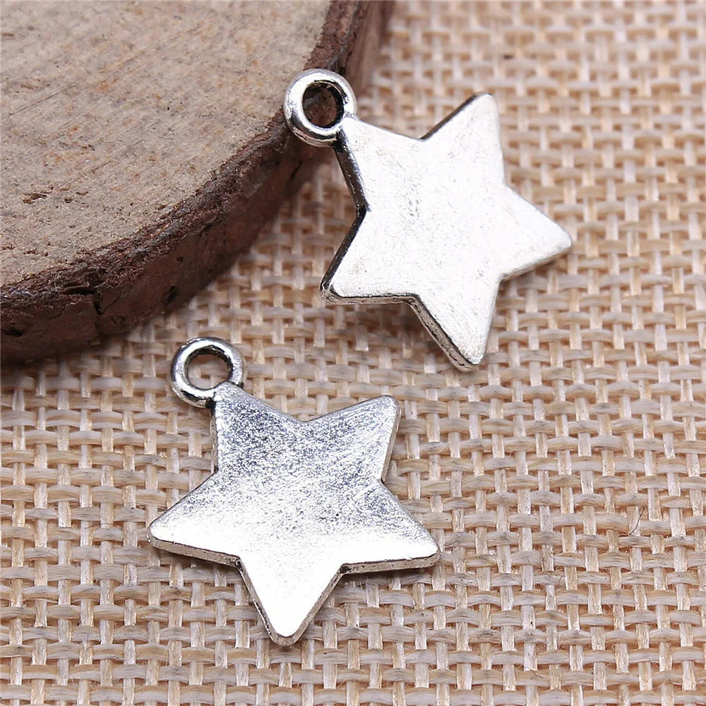 20x17mm 1.8g Multicolor Zinc Alloy Star Charm Pendant for DIY Necklace Bracelet and Clothing Accessories
